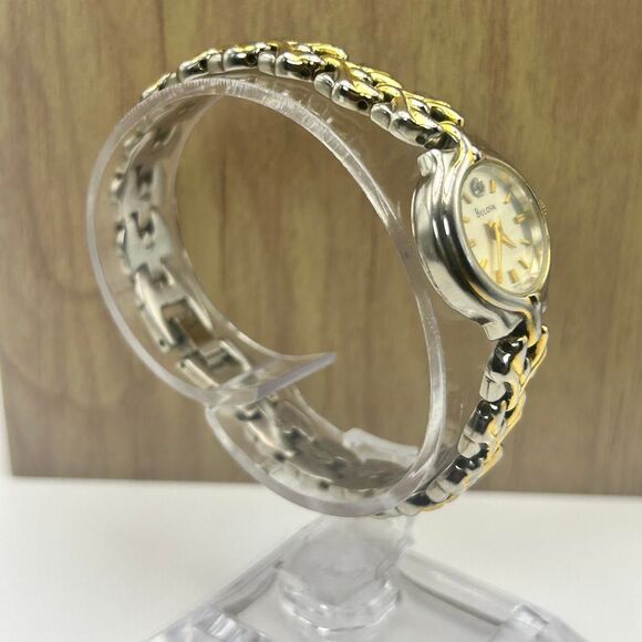 Bulova Women's Dress Watch Quartz Small Two Tone Metal - Picture 7 of 8